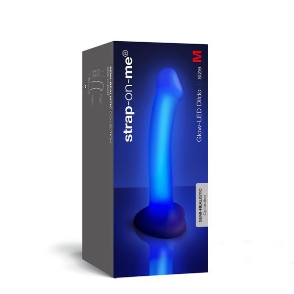 Светящийся дилдо Strap-On-Me Glow-LED Dildo Purple - M SX2851