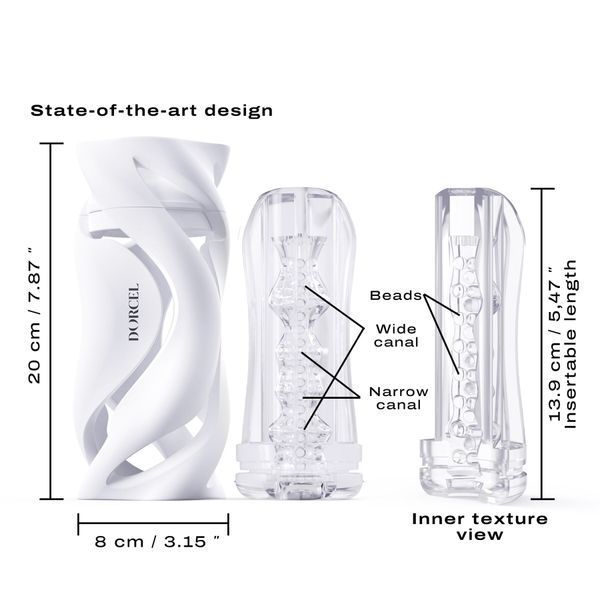 Мастурбатор Dorcel DEEP BLOW WHITE, двойное использование SO7377
