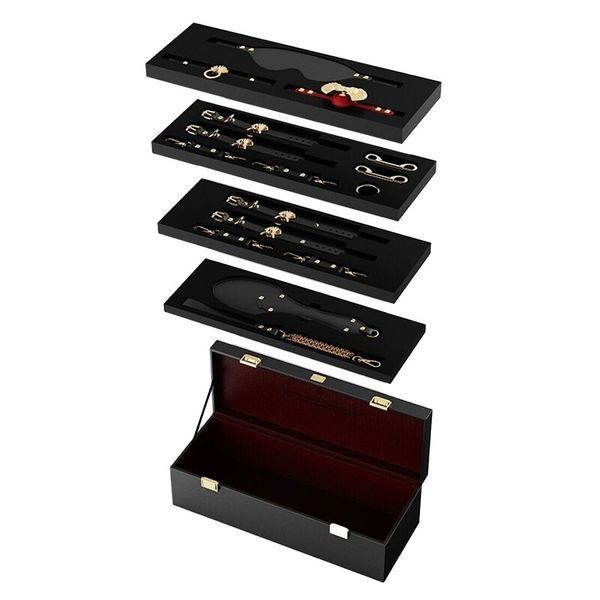 Роскошный набор для BDSM Zalo Bondage Play Kit, 10 аксессуаров в кейсе, кожа, кристалл Swarovski SO8227