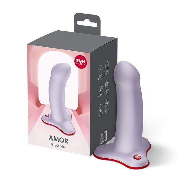 Фаллоимитатор Fun Factory AMOR Purple, длина 14,6 см, диаметр 3,7 см, изогнутый SX3655