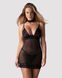 Сорочка Obsessive Donarella chemise & thong M/L кружевной лиф, чокер и стринги в комплекте SX1141 фото 1