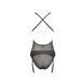 Корсет с декольте Passion ERZA CORSET XXL/XXXL, black, пажи, трусики, полупрозрачный PS26009 фото 4