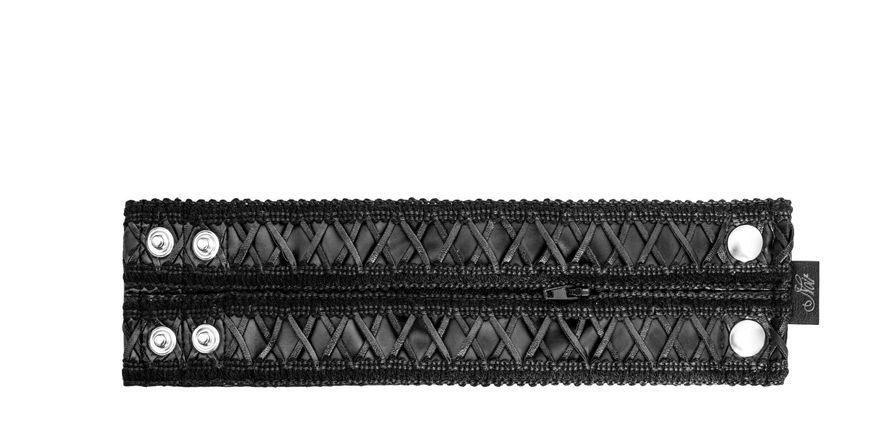 Женский кошелек-браслет Noir Handmade F326, black, под кожу, рельефный узор, карман на молнии SX0387