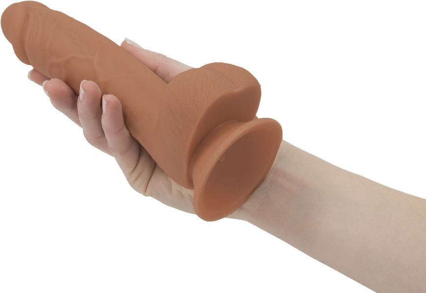 Фалоімітатор ADDICTION Steven 7.5" Silicone Dong Caramel, віброкуля в подарунок SX3155