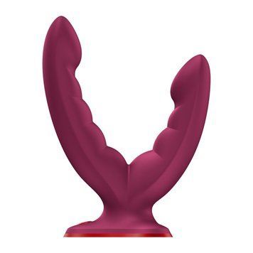 Подвійний фалоімітатор Fun Factory RYDE Wine Red, гнучкі стовбури, присоска SX3657