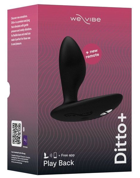 Анальна смарт-вібропробка We-Vibe Ditto+ Satin Black з пультом ДК SX2147
