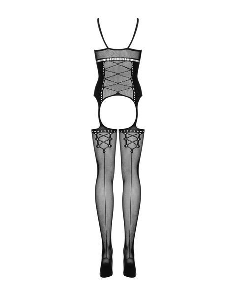 Бодистокинг Obsessive Bodystocking G314 S/M/L, имитация корсета и корсетной шнуровки SO7239