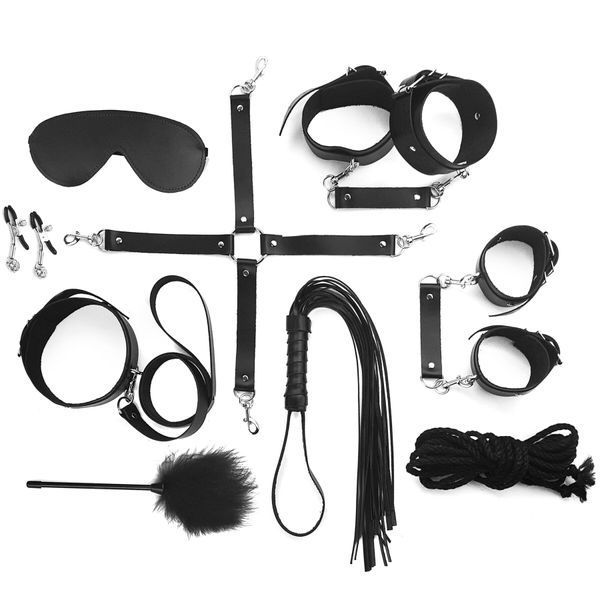 Набор BDSM Art of Sex &ndash; Set Leather, 10 предметов, черный, натуральная кожа SO7138