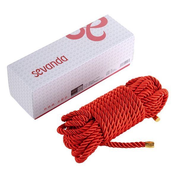 Мотузка для шибарі LOCKINK SEVANDA Shibari Pratice Rope, червона, 8 м, нейлон+бавовна SX0879