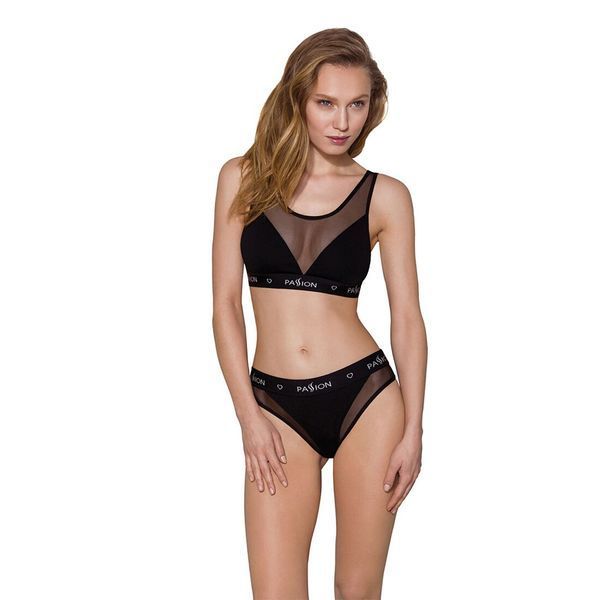 Топ с прозрачной вставкой Passion PS002 TOP S, black SO4201