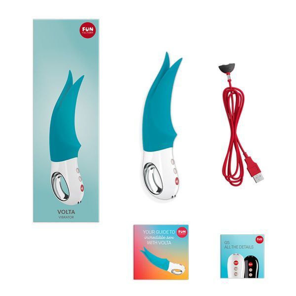 Вибратор для клитора Fun Factory VOLTA petrol, гибкий двойной кончик SX0934