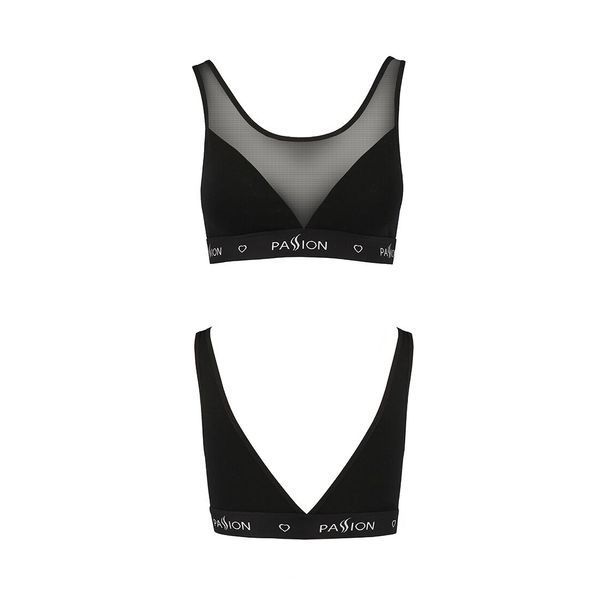 Топ с прозрачной вставкой Passion PS002 TOP S, black SO4201