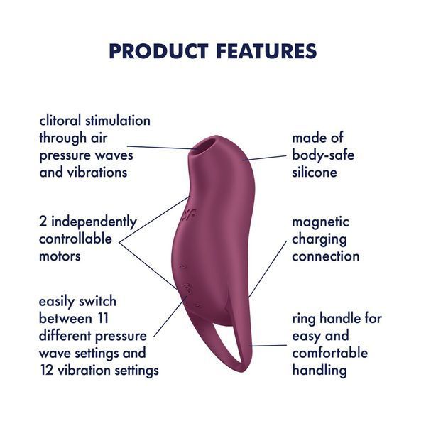 Вакуумний кліторальний стимулятор з вібрацією Satisfyer Pocket Pro 1 Purple SX0575
