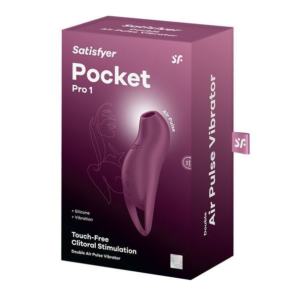Вакуумний кліторальний стимулятор з вібрацією Satisfyer Pocket Pro 1 Purple SX0575