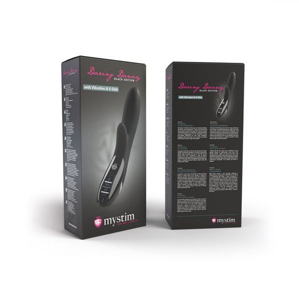 Вибратор-кролик с электростимуляцией Mystim Daring Danny eStim Black, миостимулятор SO2988