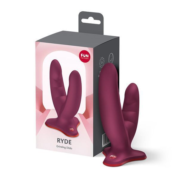 Подвійний фалоімітатор Fun Factory RYDE Wine Red, гнучкі стовбури, присоска SX3657