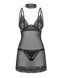 Сорочка Obsessive Donarella chemise & thong XL/2XL кружевной лиф, чокер и стринги в комплекте SX1142 фото 3