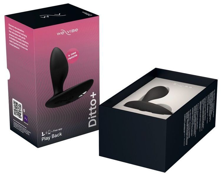 Анальна смарт-вібропробка We-Vibe Ditto+ Satin Black з пультом ДК SX2147