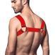 Мужская портупея на грудь Feral Feelings - Bulldog Harness Red Trasparent SO9306 фото 2