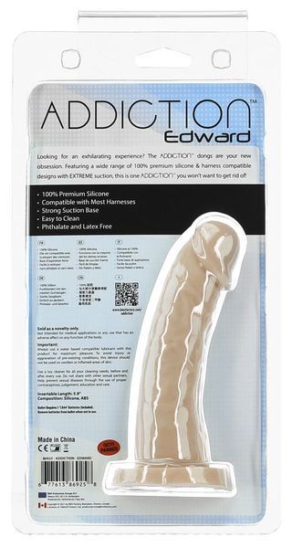 Вигнутий фалоімітатор на присосці ADDICTION &mdash; Edward 6&Prime; Curved Dong, віброкуля в подарунок SO5582