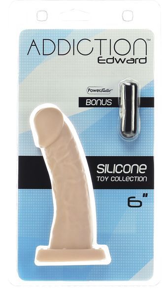 Вигнутий фалоімітатор на присосці ADDICTION &mdash; Edward 6&Prime; Curved Dong, віброкуля в подарунок SO5582