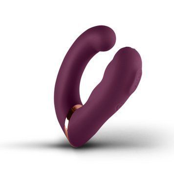 Подвійний вібратор Rocks Off Gemini Burgundy, 2 мотори, по 10 режимів, змінне положення ручки SX2425