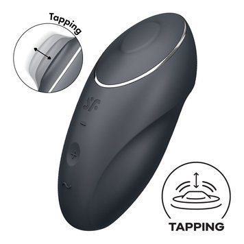 Вібростимулятор-пульсатор Satisfyer Tap & Climax 1 Grey, ефект постукування пальцем, 2 мотори SX0567