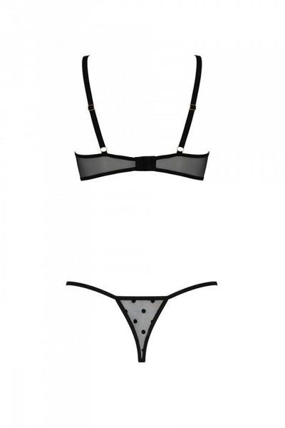 Еротичний комплект Passion MARINA SET WITH OPEN BRA, XXL/XXXL, black, відкриті чашки SO9737