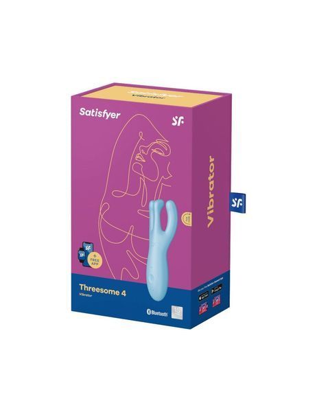 Клиторальный смарт вибратор Satisfyer Threesome 4 Blue с тремя пальчиками SO6081