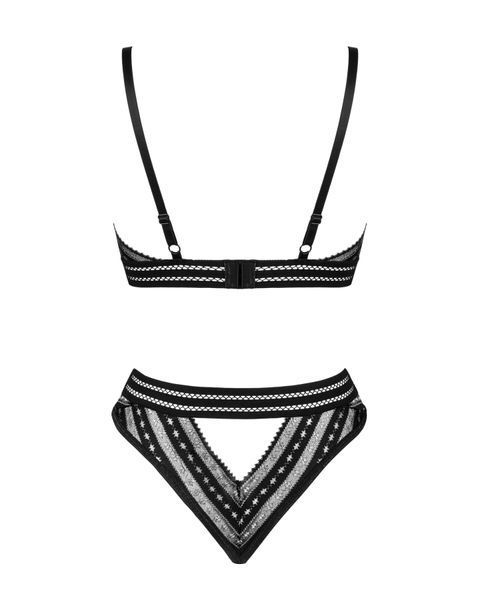 Комплект белья Obsessive Natilya 2-pcs set M/L, black, бюстгальтер, трусики SO7718