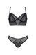 Комплект Passion DROSERA SET black S/M, сетка+кружево, бюстье и трусики танга SX0480 фото 3
