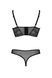 Комплект Passion DROSERA SET black S/M, сетка+кружево, бюстье и трусики танга SX0480 фото 4