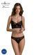 Комплект Passion DROSERA SET black S/M, сетка+кружево, бюстье и трусики танга SX0480 фото 1