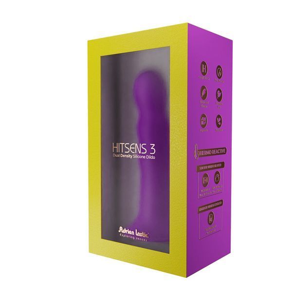 Дилдо с присоской Adrien Lastic Hitsens 3 Purple, отлично для страпона, диам. 4,1см, длина 18,2см AD24023
