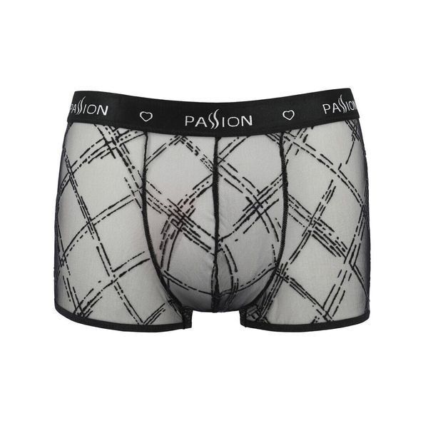 Мужские прозрачные боксеры Passion 032 SHORT JAMES XXL/XXXL Black, сетка SO7569