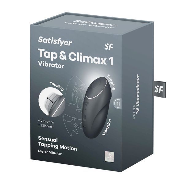 Вібростимулятор-пульсатор Satisfyer Tap & Climax 1 Grey, ефект постукування пальцем, 2 мотори SX0567