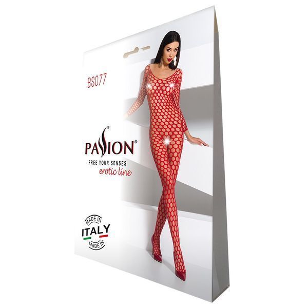 Бодістокінг з великою сіткою Passion BS077 red SO4157