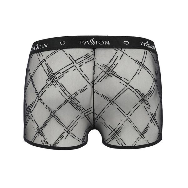 Мужские прозрачные боксеры Passion 032 SHORT JAMES XXL/XXXL Black, сетка SO7569