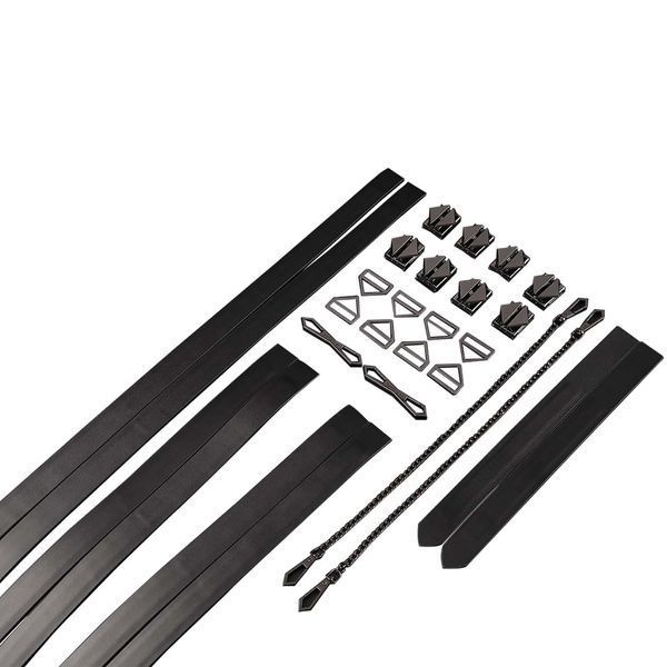 Набір для бондажу LOCKINK 8-Bondage-Straps Restraint Set, чорний 8 ременів з натуральної шкіри SX0835