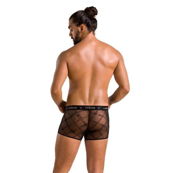 Мужские прозрачные боксеры Passion 032 SHORT JAMES XXL/XXXL Black, сетка SO7569