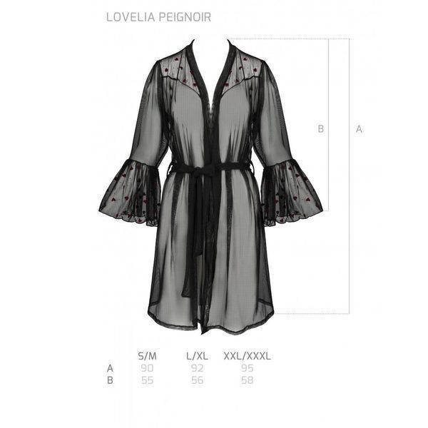 Воздушный пеньюар Passion LOVELIA PEIGNOIR S/M, black SO4772