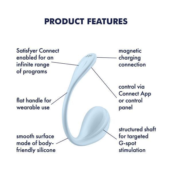 Смарт-віброяйце Satisfyer Smooth Petal Connect App Light Blue SX0667