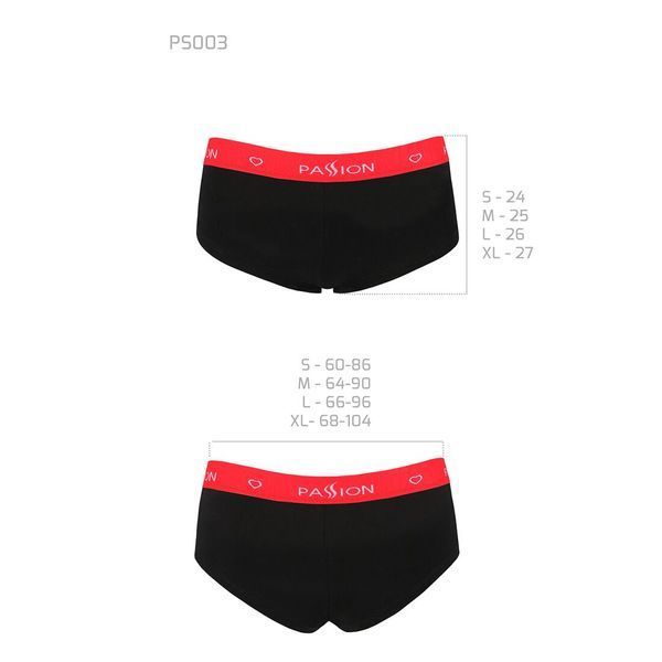 Трусики-шортики Passion PS003 PANTIES L, black SO4207