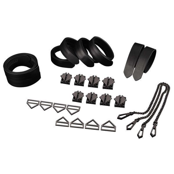 Набір для бондажу LOCKINK 8-Bondage-Straps Restraint Set, чорний 8 ременів з натуральної шкіри SX0835