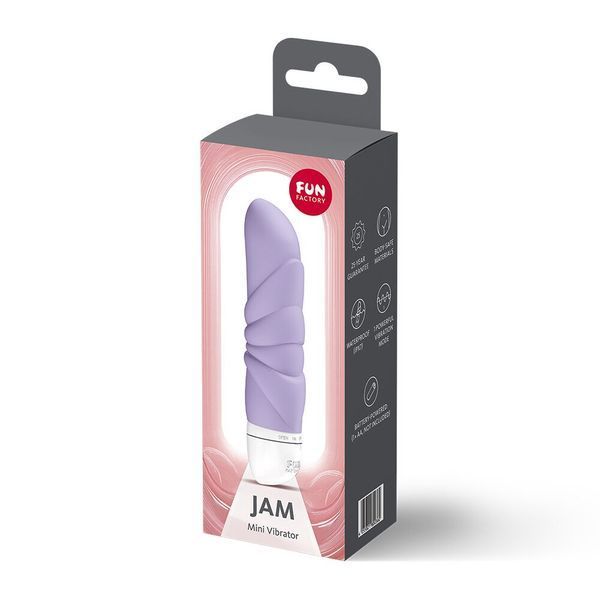 Минивибратор Fun Factory JAM Purple, подходит для клитора, рельефный SX3685