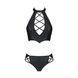 Комплект из экокожи Passion NANCY BIKINI 6XL/7XL black, бра и трусики с имитацией шнуровки SO7103 фото 3
