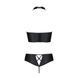 Комплект из экокожи Passion NANCY BIKINI 6XL/7XL black, бра и трусики с имитацией шнуровки SO7103 фото 4