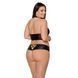 Комплект из экокожи Passion NANCY BIKINI 6XL/7XL black, бра и трусики с имитацией шнуровки SO7103 фото 2