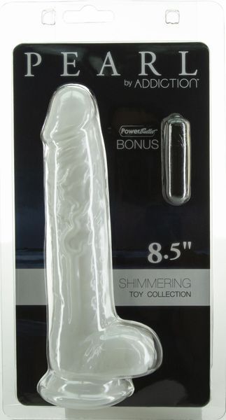 Фалоімітатор ADDICTION Pearl 8.5" Dildo with Balls, віброкуля в подарунок SX3157