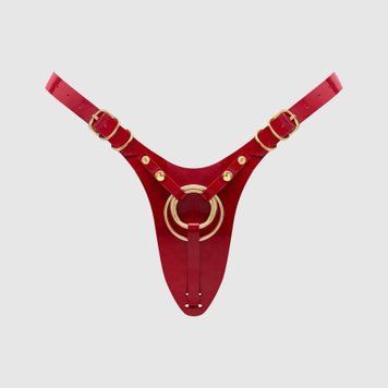Трусики для страпона Strap-On-Me Leatherette Harness Fabulous - One Size - Red Glossy SX2853